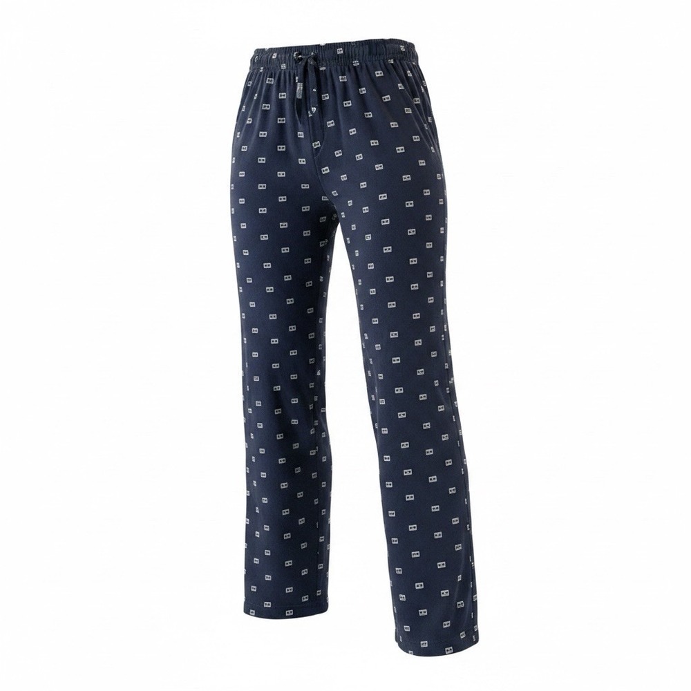 Tommy Hilfiger Sleepwear Lounge Pajama Pants Men's L Navy Logo Print Drawstring
